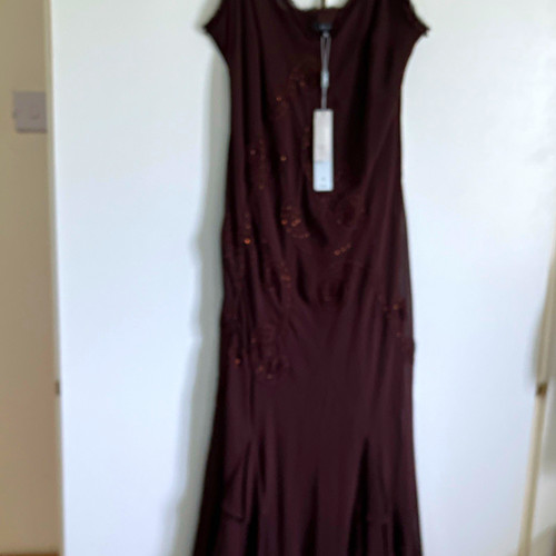 Per una brown chiffon - chiffon, beaded