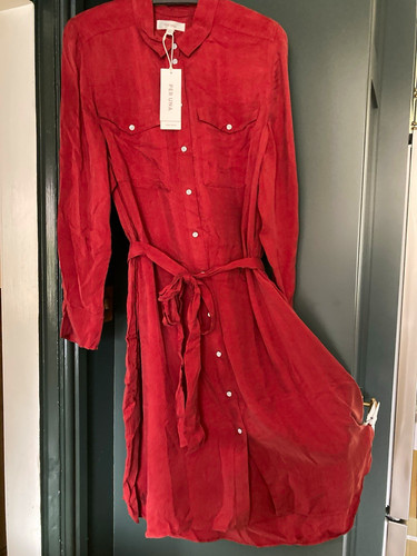Per una red cupro twill - red, midi
