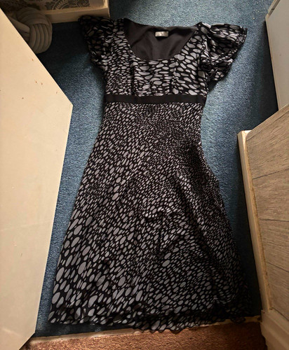 Per una black grey polka - polka, dot