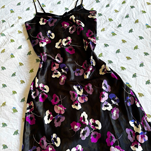 Per una y2k black floral - y2k, satin