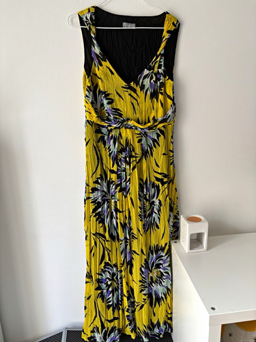 Per una yellow floral crinkle - una,