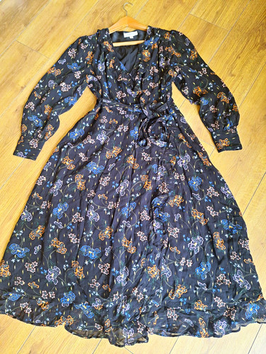 Per una black floral chiffon - black,