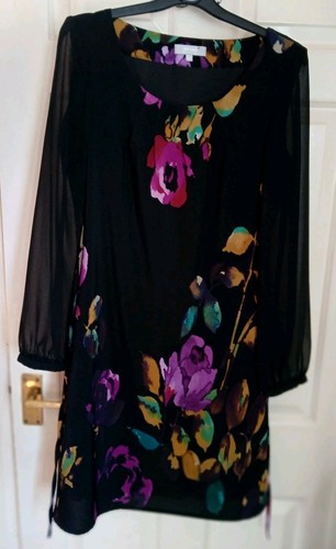 Per una dress black floral - m&s,